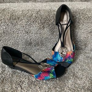 Nearly New Impo Stretch Wedge Peep Toe Shoes